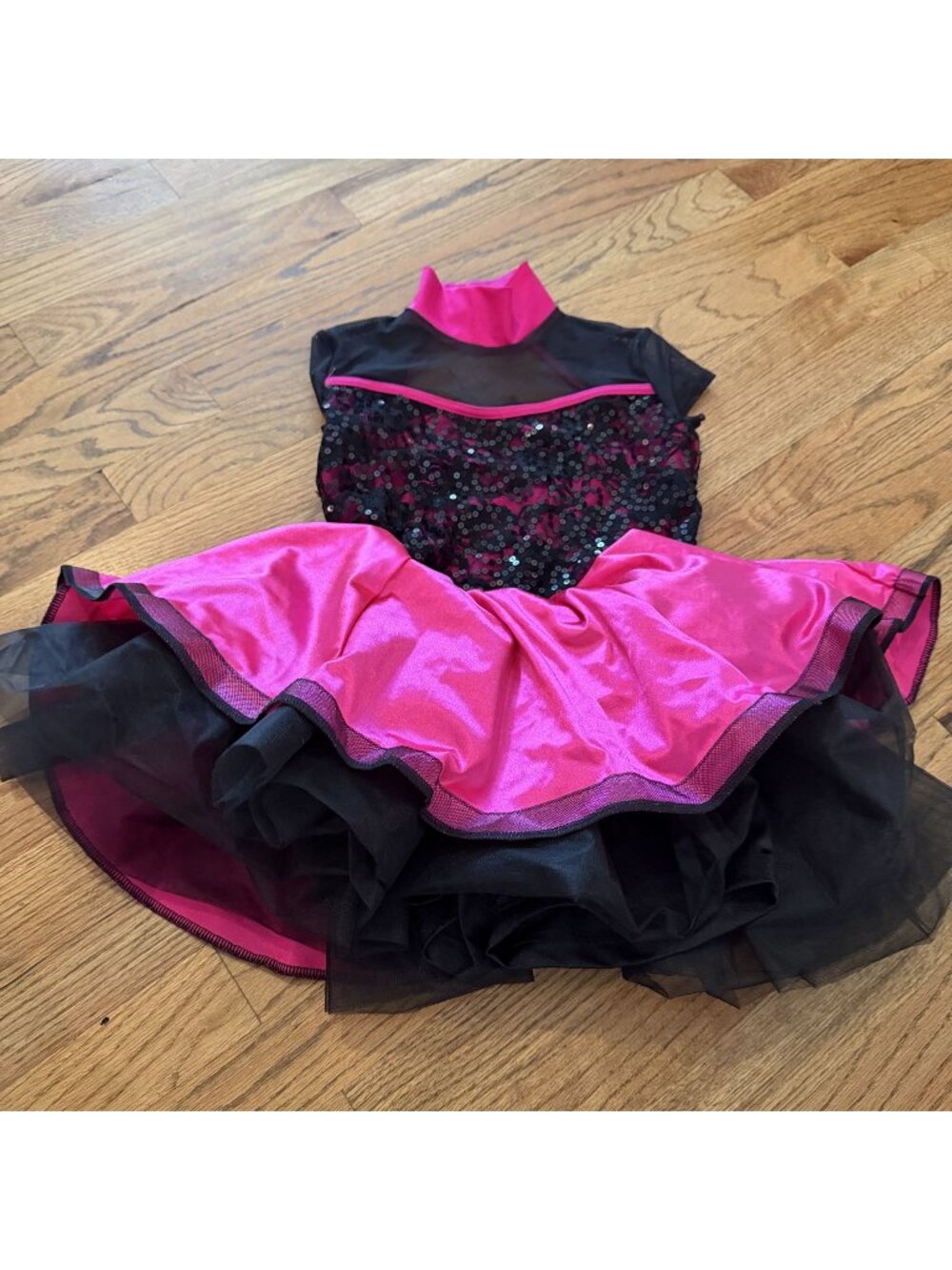 Weissman Pink Black Medium Child Competition Dance Costume 15463